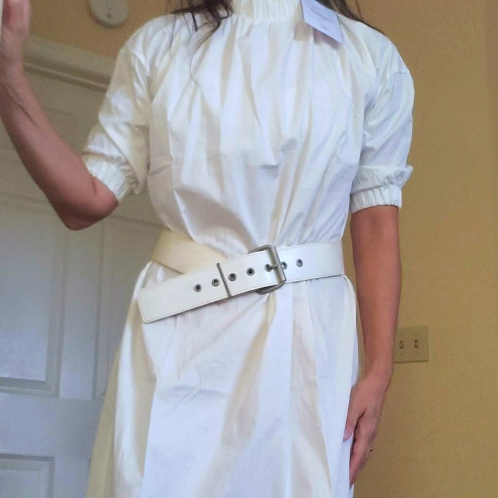 Vintage 90s asymmetrical canvas & leatherette hip belt